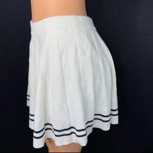 Sincerely Jules White Skater Skirt with Black Stripes